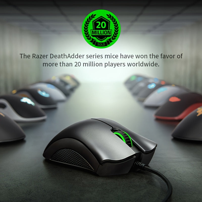 Razer DeathAdder Essential Gaming Mouse: 16, 000 DPI Optical Sensor - Chroma RGB Lighting - 7 Programmable Buttons - Mechanical Switches - Rubber Side Grips
