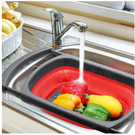 Escorredor Retrátil de Silicone com Alças