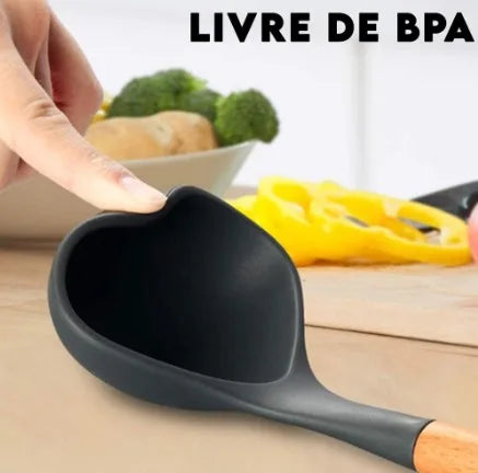 Kit 12 Peças Utensílios de Cozinha em Silicone com Suporte