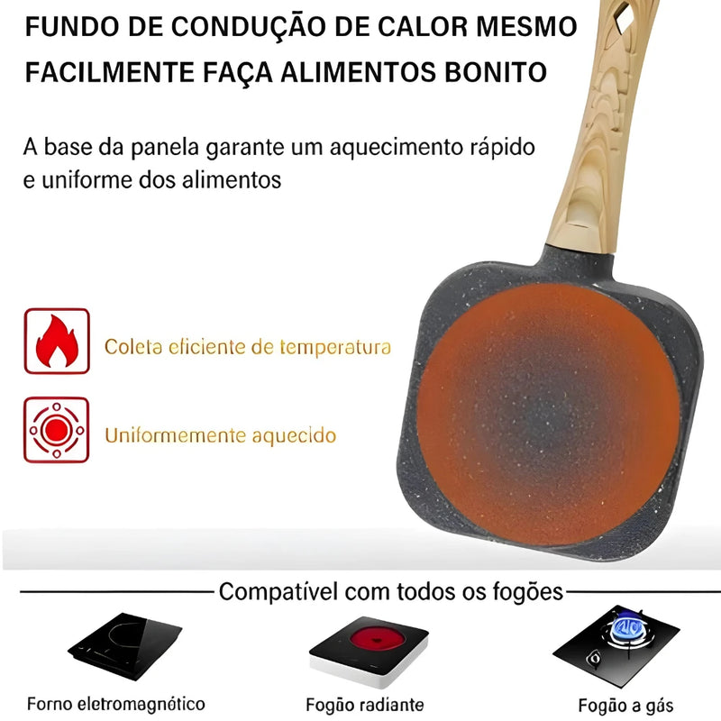 Frigideira Antiaderente 3 Divisórias Multiuso