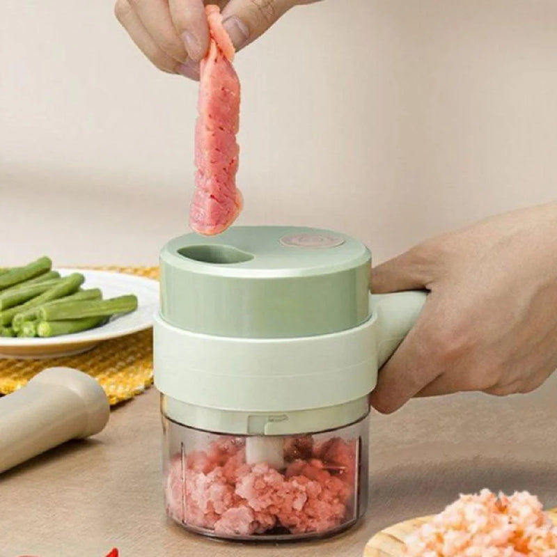 Cortador Elétrico de Legumes 4 em 1 sem Fio, com Carregador
