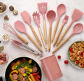 Kit 12 Peças de Utensílios de Cozinha em Silicone Antiferrugem & BPA Free