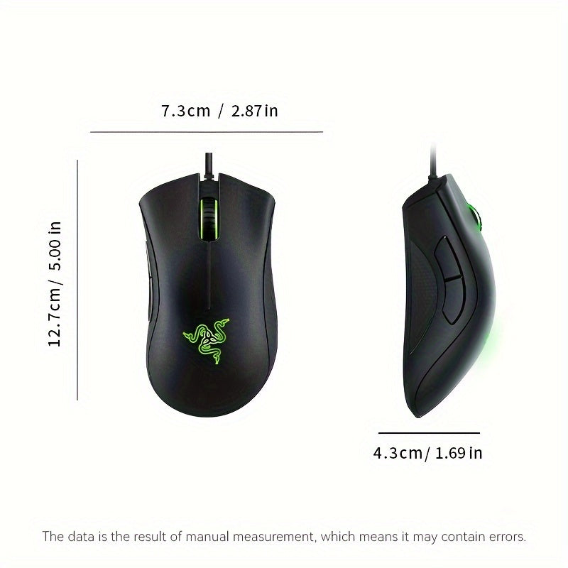 Razer DeathAdder Essential Gaming Mouse: 16, 000 DPI Optical Sensor - Chroma RGB Lighting - 7 Programmable Buttons - Mechanical Switches - Rubber Side Grips